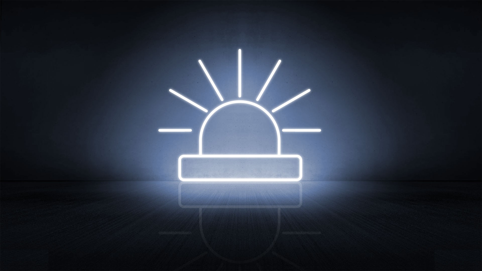 Neon light of a warning signal on